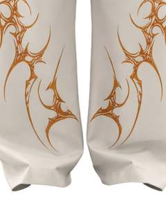 Custom Beige Tribal Print Baggy Sweatpants Women Streetwear Wide Leg Jogger Pants Oversized Hip Hop Casual <b>Fleece</b> <b>Trousers</b> - Product Image 4