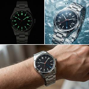 Montre-bracelet automatique <span class=keywords><strong>mécanique</strong></span> Miyota 9075 GMT avec logo personnalisé, saphir lumineux, luxe, acier inoxydable pour hommes, fabricants OEM - Product Image 3