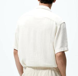 Ropa de verano Camisas cubanas de algodón de moda para hombres Camisas de moda listas B2B Camisas de cuello cubano de algodón de manga corta para hombres - Product Image 2