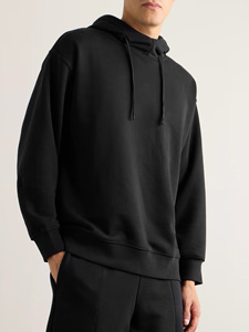 Sweat-shirt à capuche uni noir de qualité supérieure pour hommes, unisexe, pull à capuche, impression de logo personnalisée, sweat-shirt en molleton de coton, vente en gros, 100% coton - Product Image 2