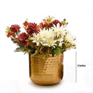 Jarrón de metal de hierro con forma redonda en color dorado para decoración de hogar y boda, artículos elegantes de decoración del hogar para sala de estar - Product Image 3