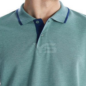 Polo décontracté de style golf pour hommes, au prix de gros, polo avec motif uni en jersey respirant et logo brodé sur mesure - Product Image 3