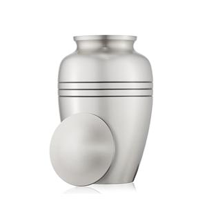 Urne commémorative de crémation pour adultes pour cendres humaines Urne funéraire en laiton à rayures noires avec sac en velours - Product Image 1