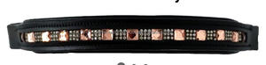Bandas de cuero para cejas, en forma recta, acolchadas con cristales y pirámide - Product Image 6