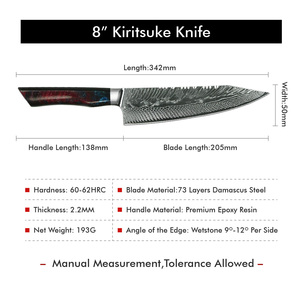 Cuchillo de cocina de acero duradero de fábrica de cubiertos OEM ODM personalizado al por mayor cuchillo de Chef de cocina Premium cuchillo de acero de Damasco japonés - Product Image 6