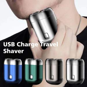 Mini rasoir électrique portable à double lame, rechargeable par USB, étanche IPX7, lavable, tondeuse à barbe pour le visage, rasoir rotatif - Product Image 6