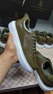 Baskets décontractées pour hommes en cuir véritable et daim, chaussures de sport patchwork, couleur personnalisée, chaussures de skateboard tendance, vente en gros - Product Image 4