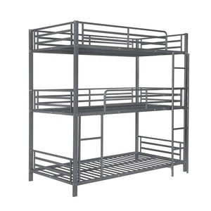 Lit superposé en métal à <span class=keywords><strong>3</strong></span> <span class=keywords><strong>niveaux</strong></span> pour trois personnes, design moderne, mobilier de chambre à coucher - Product Image 3