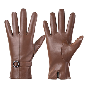 Gants de travail d'hiver en cuir extérieur robustes personnalisés marron pour hommes gants en cuir chauds doublés en polaire isolés - Product Image 6
