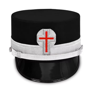 Casquette de Fatigue de Commanderie des Chevaliers Templiers de Qualité Supérieure, Régalia Maçonnique en Métal Argenté, Service OEM MOQ - Product Image 1