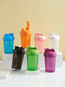 Gobelet à shaker en plastique personnalisé avec logo, 400 ml, pour la salle de sport, la remise en forme, les entraînements, shaker portable pour protéines en poudre, bouteille de fitness avec boule fouet en fil métallique - Product Image 2