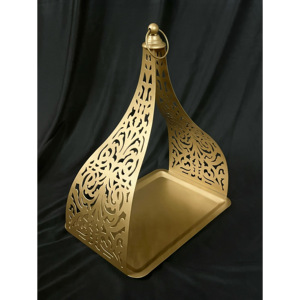 ถาดเสิร์ฟตกแต่งอเนกประสงค์เคลือบทองแบบโมเดิร์น ด้ามจับเล็ก ผิวด้าน - Product Image 1