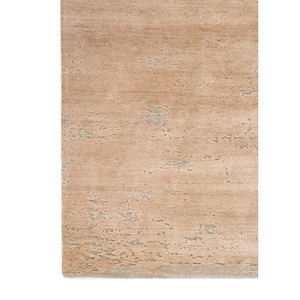 Alfombra de Lana y Seda de Bambú Tejida a Mano en Gris y Negro, Diseño Teoría del Caos, Color Sólido, Rectangular, para el Hogar o el Pasillo, Modelo Esk-316(Fr) - Product Image 4