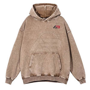 Sudaderas con Capucha para Hombre, Estilo Básico, Mezcla de Algodón, Lavado Ácido, Logotipo Personalizado, Color Sólido, Venta Directa de Fábrica 2025 - Product Image 1