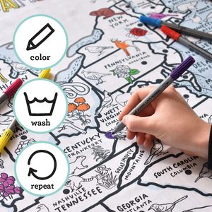 Bản đồ Khăn trải bàn giấy màu thế giới tự làm bản đồ Khăn trải bàn giấy màu của trẻ em - Product Image 3