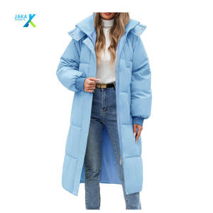 <b>Women's</b> <b>Winter</b> Quilted <b>Parka</b> Jacket Full Length Zip Breathable Satin Sheep Skin Hood Detachable Collar XL Thick Puffy Solid - Product Image 1
