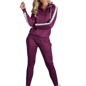 Conjunto de chándal de dos piezas para mujer, conjunto de chándal rosa, precio de venta al por mayor, servicio OEM - Product Image 1