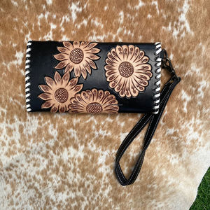 กระเป๋าคลัทช์สำหรับใส่โทรศัพท์ลายดอกไม้ดีไซน์ทันสมัยกระเป๋าเงินหนังสไตล์ตะวันตกอเนกประสงค์มาใหม่ - Product Image 4