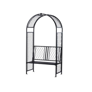 Enrejado de arco de jardín de Metal negro de forma redonda para soporte de fondo para interior al aire libre boda césped patio trasero artículos de decoración - Product Image 4