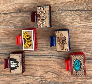 มาใหม่สไตล์ตะวันตกทําด้วยมือเครื่องมือแกะสลักหนังมินิคลิปผมหนังมินิกรงเล็บคลิปอุปกรณ์เสริมผมสําหรับสตรี - Product Image 1