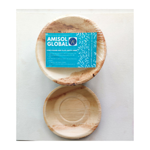 Plato de Papel Desechable Compostable de Alta Calidad Sumkoka ISO para Restaurantes, 6, 7, 9, 10 Pulgadas, Plato PALM en Bolsa - Product Image 2
