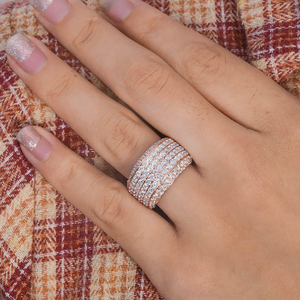 Anillo de lujo para hombre de 10K, 14K, 18K, oro, tendencia de Hip Hop, VVS Lab Grown, alfabeto redondeado de diamante completo para bodas, Bisutería - Product Image 4