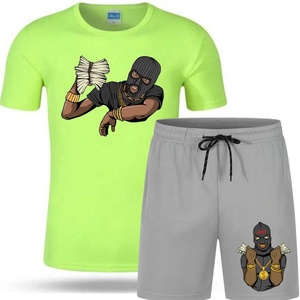 Venta al por mayor de alta calidad casual de verano de los hombres animados impresos deporte corto chándales hombre de verano corto y camiseta - Product Image 2