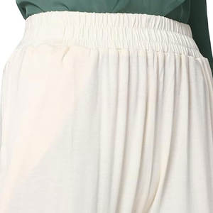 Manufacturer's Wholesale Solid Color Women's <b>Trousers</b> Breathable Casual Flat Front Style <b>Elastic</b> <b>Waist</b> Closure Mid Pakistan Made - Product Image 5