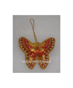 Christmas <b>Tree</b> Decoration Butter Fly Creative Design Hanging <b>Ornament</b> Customized Handmade Zari Embroidery Christmas <b>Ornaments</b> - Product Image 1