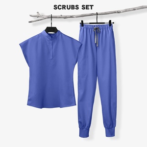 Hospital de fábrica logotipo personalizado salón de belleza con cuello en V Jogger Casual dos piezas Doctor estiramiento enfermería médico higos uniformes conjunto - Product Image 4