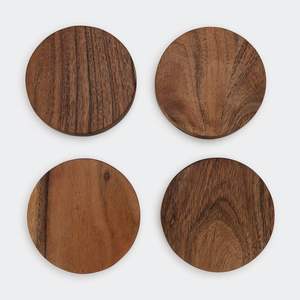Sous-verres en bois de noyer naturel de qualité supérieure, grain riche, finition naturelle pour la décoration de table à manger - Product Image 5