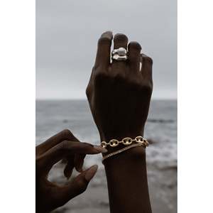 Edith <b>Silver</b> Pearl <b>Ring</b> <b>Stack</b> - Product Image 2