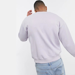 Sudadera de lana de algodón de manga larga personalizable para hombre, ropa de calle, jersey liso con cuello redondo para invierno, estampado en relieve - Product Image 2