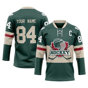 Maillot de hockey sur glace en polyester et élasthanne de couleur personnalisée, respirant, séchage rapide, broderie, logo personnalisé, pour hommes, adulte, entraînement d'équipe, en gros - Product Image 5