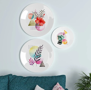 Vintage <b>Decorative</b> Metal <b>Wall</b> Plate <b>Sticker</b> Enamel Flower <b>Sticker</b> Black Dish Serving Table Top Christmas Accessories Wholesale - Product Image 5