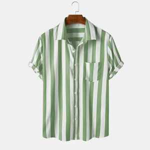 T-shirts imprimés pour hommes en gros, T-shirt personnalisé à motif tendance, 100% coton, col camp, T-shirt Pineapple Beach - Product Image 5