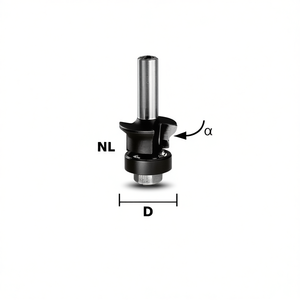 Festool Carbide Tipped Router Bits HW S8 D24/0 +45 <b>Edge</b> Trimming Chamfer <b>Cutter</b> - Product Image 2