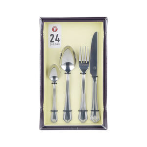 Juego de Vajilla Contemporáneo Mr.Spoon de Acero Inoxidable 18/0, 24 Piezas, para 6 Personas, Kit de Tenedores/Cuchillos/Palillos, Apto para Lavavajillas, Estilo Ejecutivo - Product Image 2