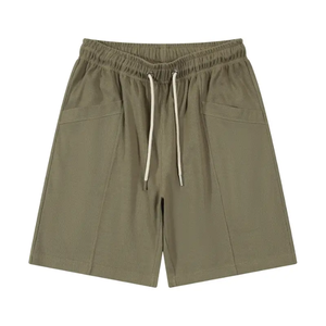 Short en coton mélangé décontracté d'été pour hommes, taille moyenne élastique, cordon de serrage, poches à carreaux anti-rides Cargo XS Service OEM - Product Image 6