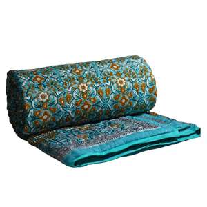 Edredones indios hechos a mano, precio al por mayor, edredón de algodón suave con estampado de bloques de mano florales, edredón tamaño King para el hogar - Product Image 2