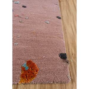 Tapis rectangulaire Kavi rose et violet en laine et soie de bambou noué à la main, motif abstrait 10 mm, pour la maison, le couloir ou la chambre (modèle Hidden Esk-321) - Product Image 4