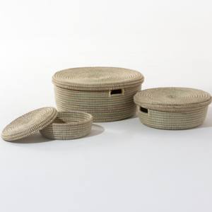 Contenedor cilíndrico de pasto marino, contenedores de almacenamiento de alta calidad, cestas de material natural para el hogar - Product Image 5