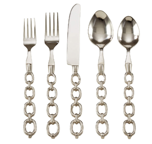 Poignée décorative Ensemble de couverts en acier inoxydable couleur argent Couverts de restauration pour événements et fêtes par des exportateurs indiens - Product Image 1