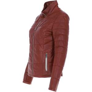 Veste en cuir pour femmes de haute qualité coupe régulière fermeture à glissière poches externes internes fabrication professionnelle pour l'hiver - Product Image 3