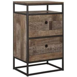 Meuble de rangement de salon industriel et vintage antique à 1 tiroir en fer antique et métal et vieux bois de manguier pour ferme - Product Image 1