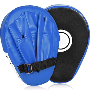 Guantes de Entrenamiento Focus Mitts Azules de Piel Sintética con Correa de Velcro para Muñeca, para Artes Marciales, Sparring y Práctica - Product Image 3