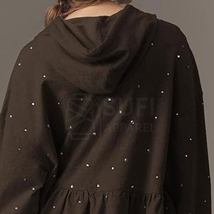 Sudaderas Glamurosas de Punto con Pedrería para Mujer, con Logotipo Frontal, Modernas, 100% Algodón, Ecológicas y Transpirables - Product Image 6