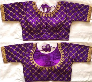 Magnifique chemisier en soie pour femme avec broderie zari et travail manuel pour les occasions de fête - Product Image 6