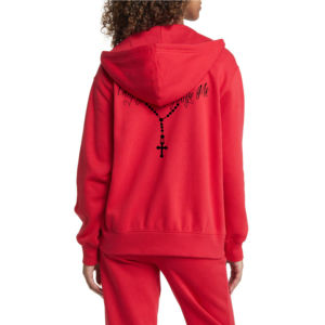 เสื้อกันหนาวผ้าฝ้ายแบบสวมศีรษะของผู้หญิงมีฮู้ดโอเวอร์ไซส์ทำจากผ้าฝ้าย100% โลโก้ได้ตามต้องการ - Product Image 5