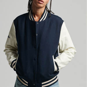 Chaqueta Varsity Corta con Cuello Alto para Mujer, Estilo Béisbol, Manga Larga, Moda Urbana - Product Image 5